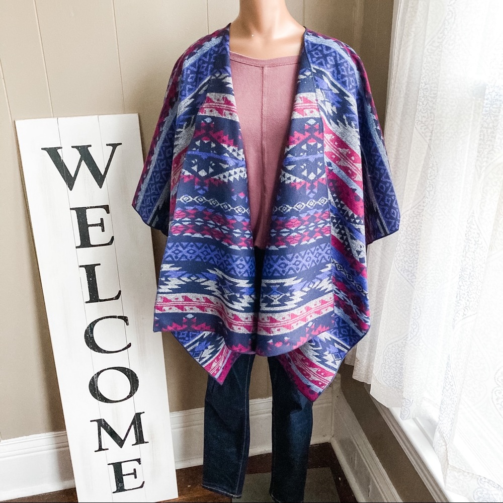 {Denim & Co.} Southwestern Jacquard Wrap